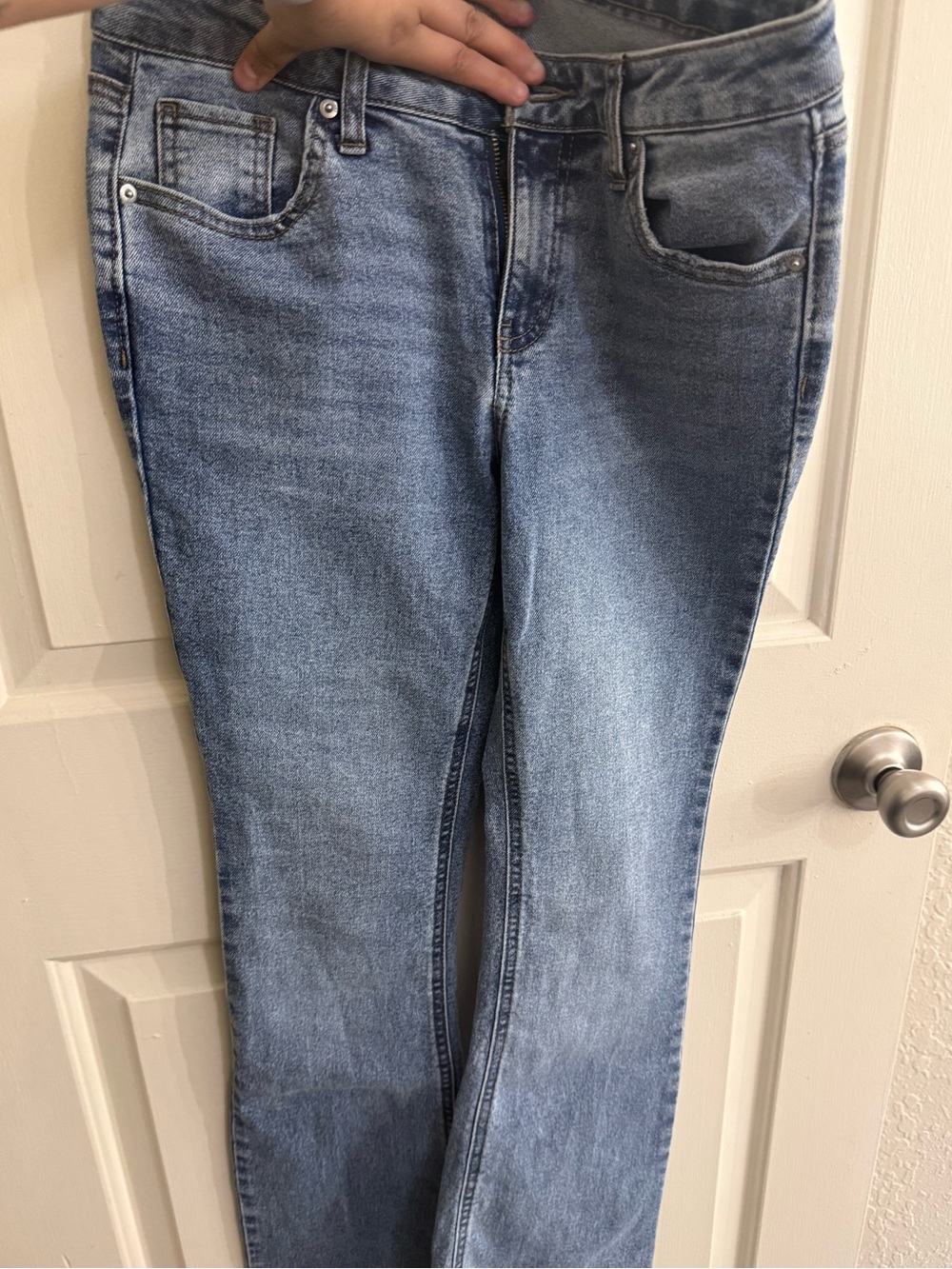 Straight Leg Women’s Denim Jeans in Light Blue